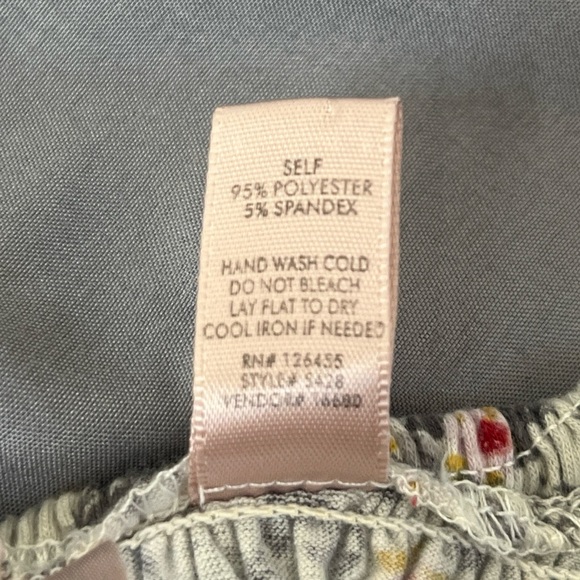 Willow & Root Long Sleeve Floral Crop Top with Ruching Size L - Picture 6 of 8